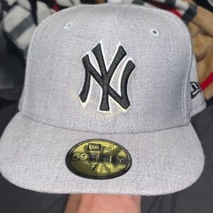 New York New Era Light Gray Cap with Black Emblem